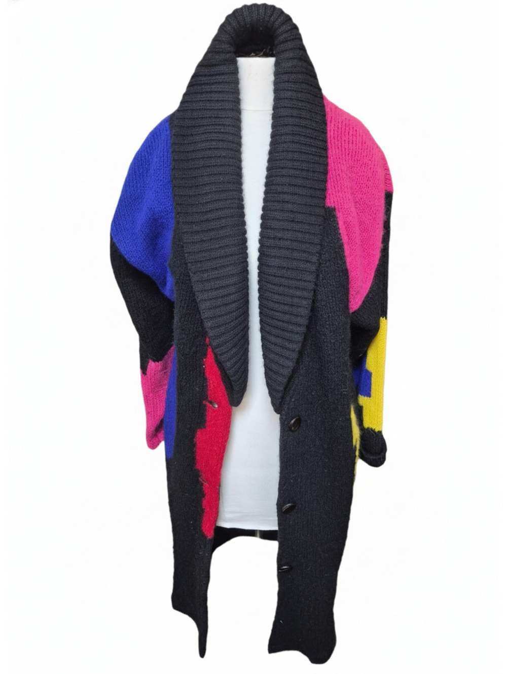 IB Diffusion Women's Thick Heavy-Knit Long Sweater Cardigan with Shoulder Pads,